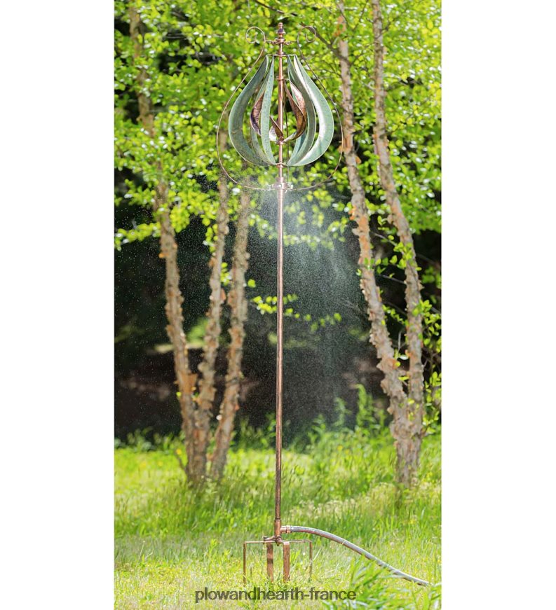 toupie à vent tulipe brumisée - cuivre et vert-de-gris Plow & Hearth 8642F6253 cour et jardin