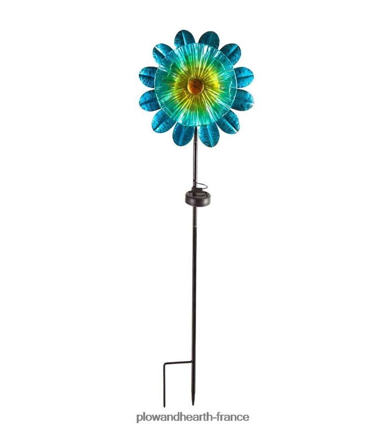 Piquet de jardin de fleurs en verre d'art solaire - violet Plow & Hearth 8642F6236 cour et jardin