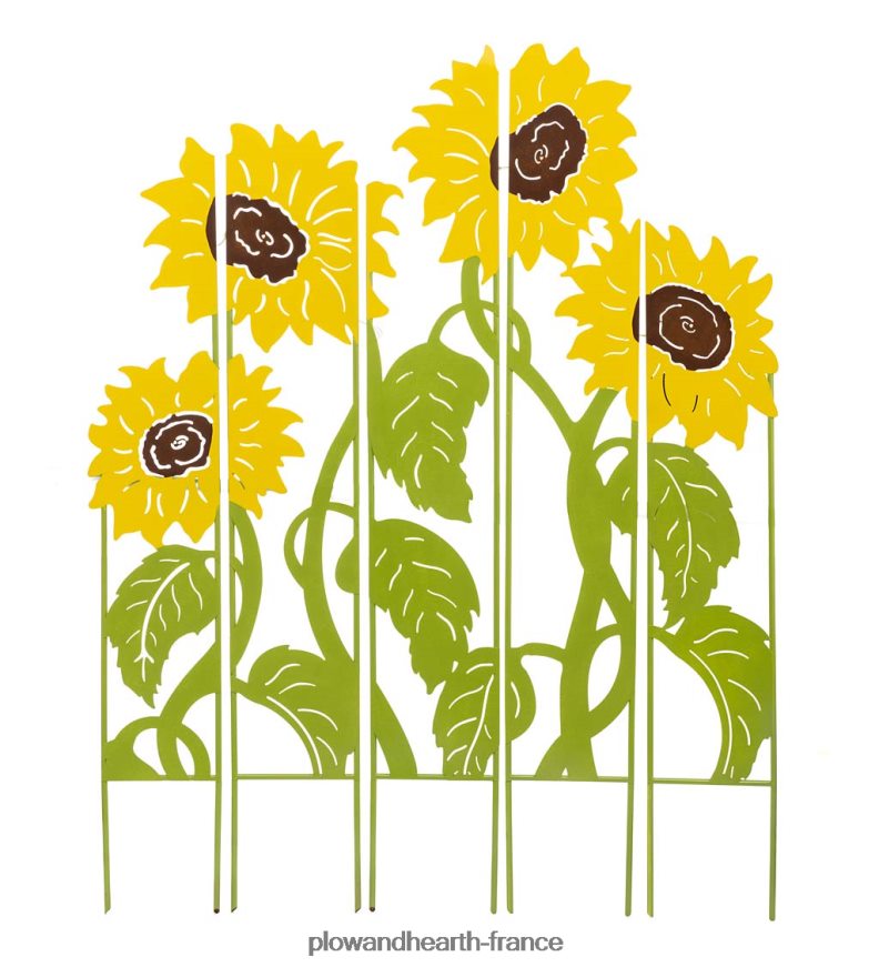 Piquets de panneau paysager éclairés pour jardin de tournesol, ensemble de 5 Plow & Hearth 8642F6302 cour et jardin