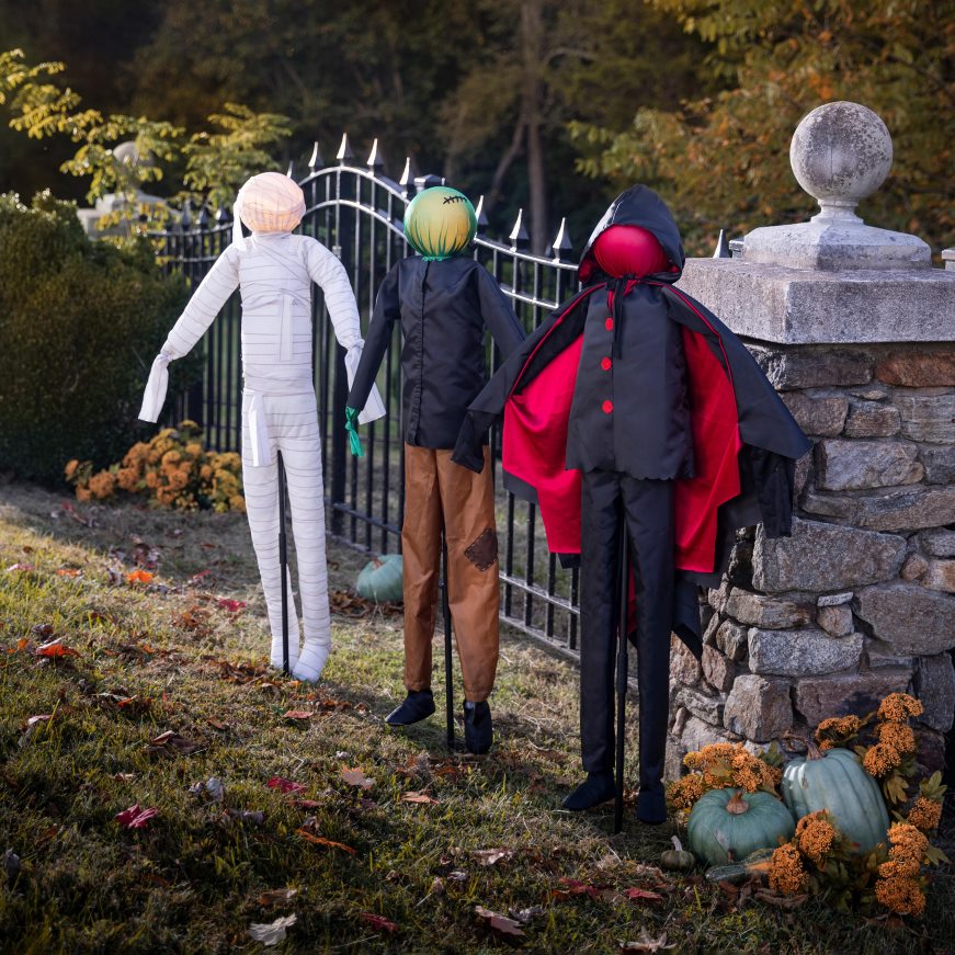 piquets de monstre éclairés, ensemble de 3 Plow & Hearth 8642F6287 cour et jardin