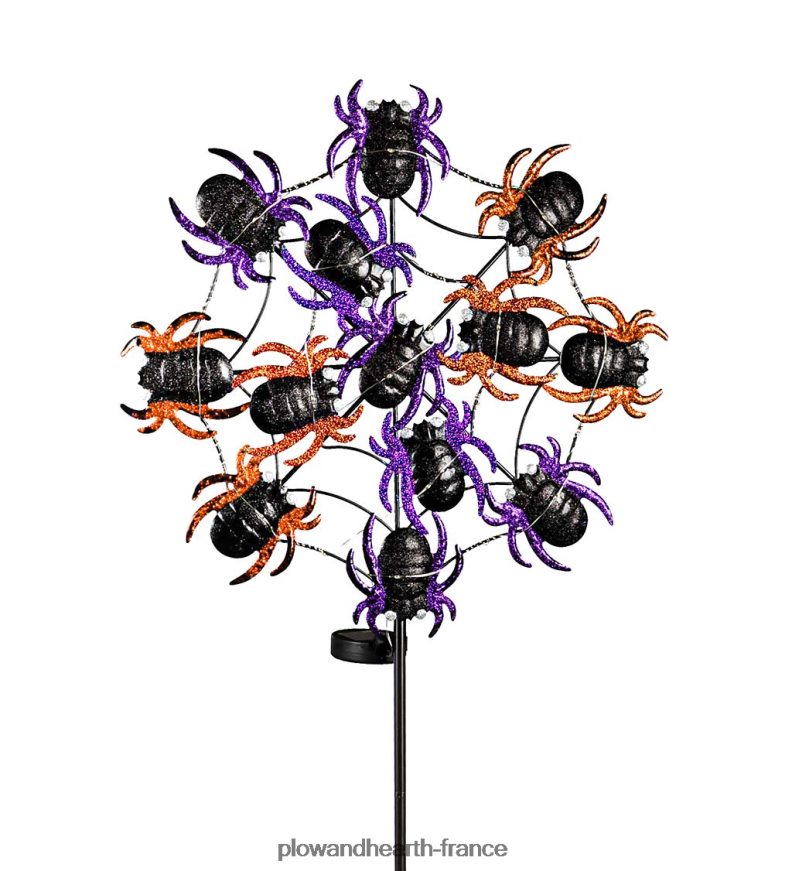 toile d'araignée, piquet de jardin avec effet de lumière solaire Plow & Hearth 8642F6447 cour et jardin