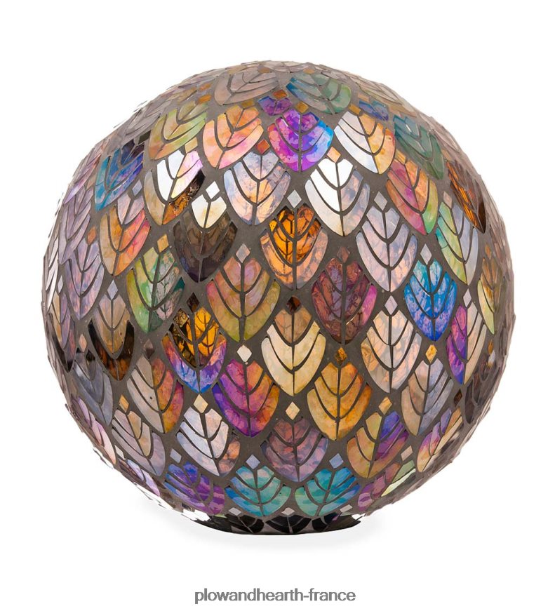 boule de regard en mosaïque de verre de splendeur baroque Plow & Hearth 8642F6161 cour et jardin
