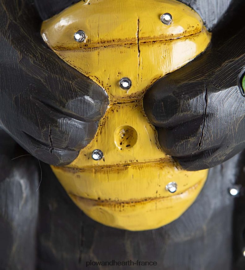 Statue éclairée d'ours noir et de shorty au miel, intérieur/extérieur Plow & Hearth 8642F6297 cour et jardin