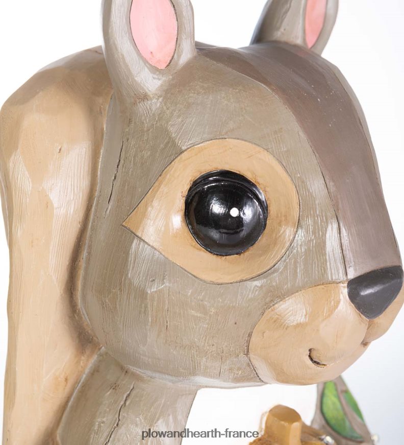 Statue courte d'écureuil éclairée intérieure/extérieure Plow & Hearth 8642F6123 cour et jardin