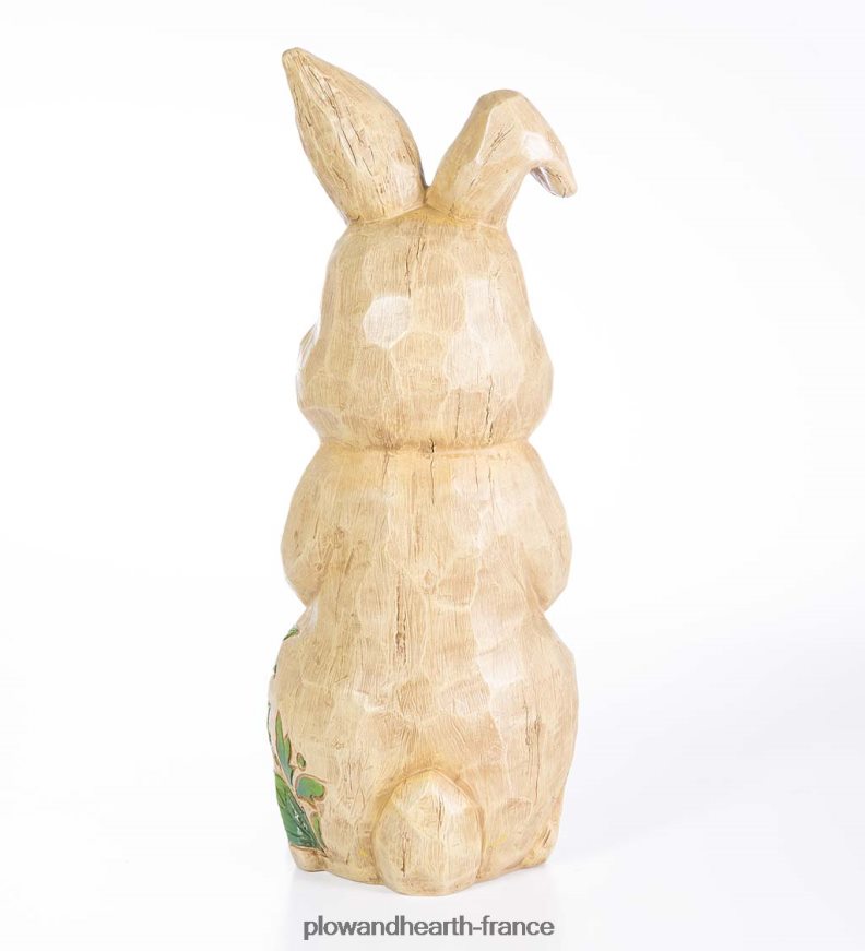 Statue courte de lapin éclairée intérieure/extérieure Plow & Hearth 8642F6111 cour et jardin