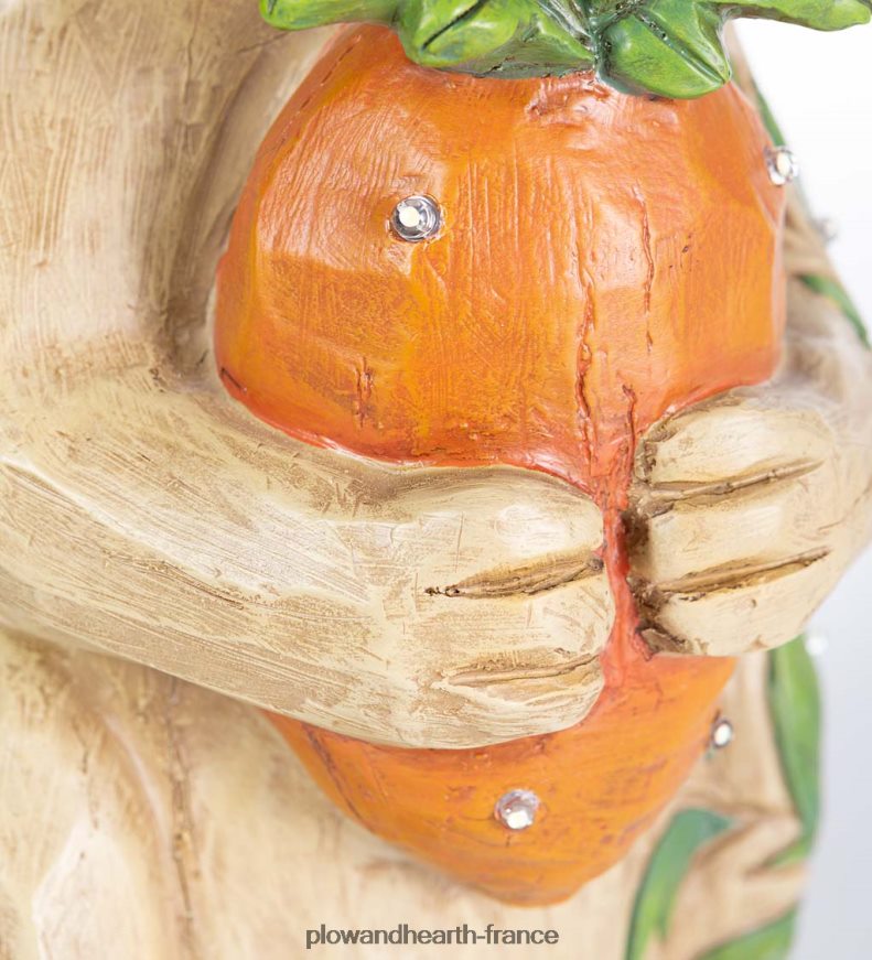 Statue courte de lapin éclairée intérieure/extérieure Plow & Hearth 8642F6111 cour et jardin