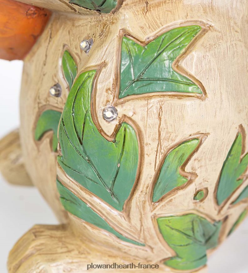 Statue courte de lapin éclairée intérieure/extérieure Plow & Hearth 8642F6111 cour et jardin