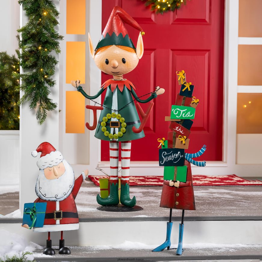 Statue de jardin de dame en métal intérieur/extérieur Plow & Hearth 8642F6145 cour et jardin