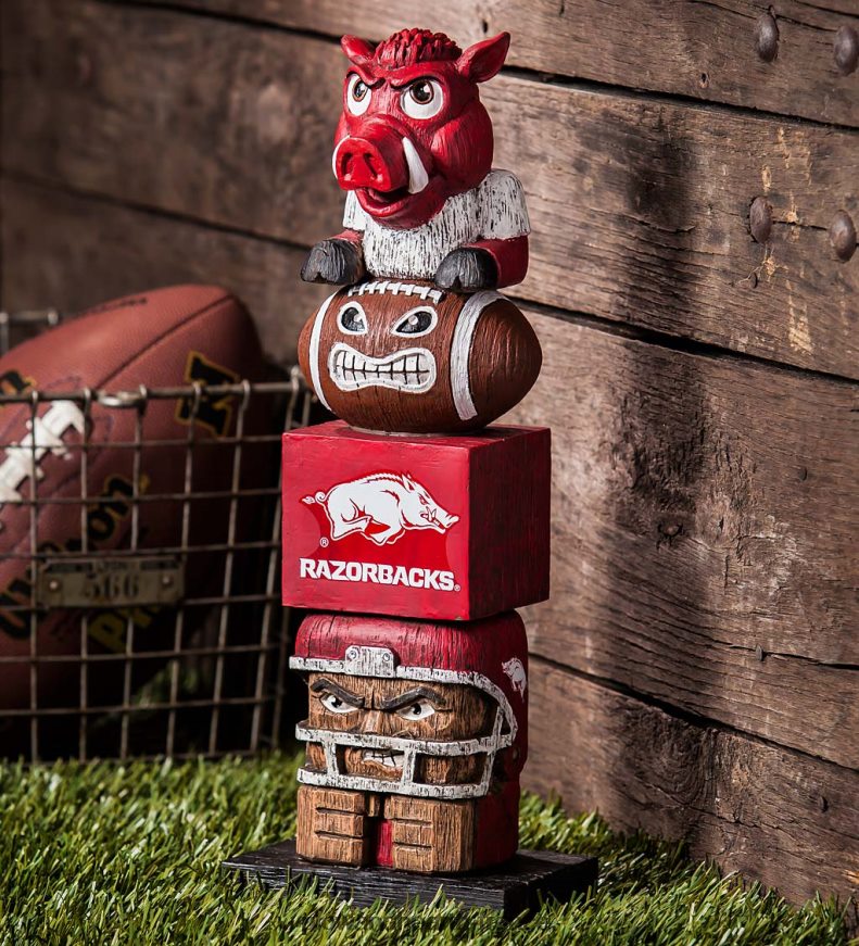Statue de jardin totem de fierté d'équipe universitaire intérieure/extérieure - Université de l'Arkansas Plow & Hearth 8642F6159 cour et jardin
