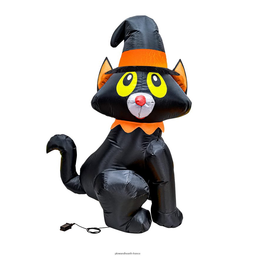 gonflable d'Halloween chat noir éclairé Plow & Hearth 8642F6432 cour et jardin