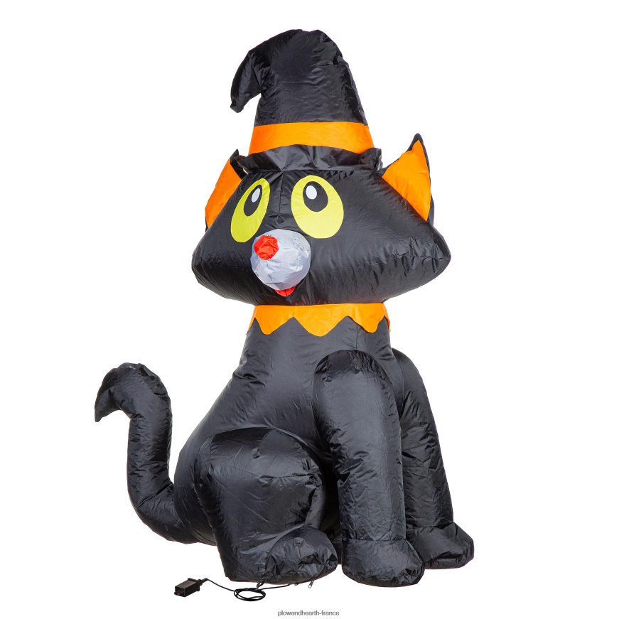 gonflable d'Halloween chat noir éclairé Plow & Hearth 8642F6432 cour et jardin