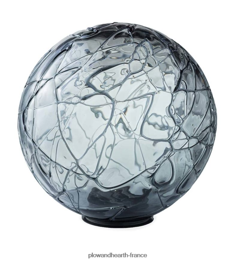 orbe de verre solaire éclairé - fumée Plow & Hearth 8642F6416 cour et jardin