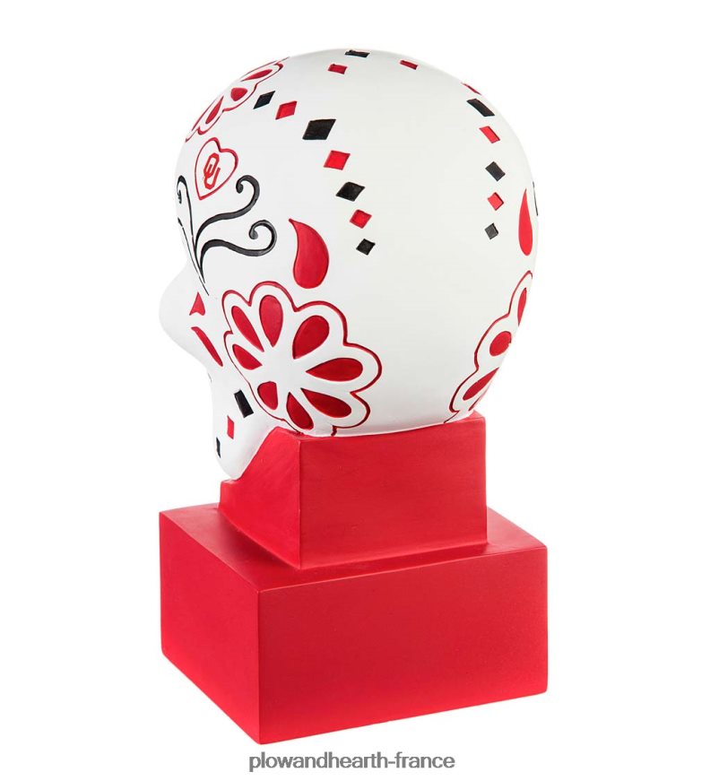 statue de crâne en sucre de l'université d'oklahoma Plow & Hearth 8642F6387 cour et jardin