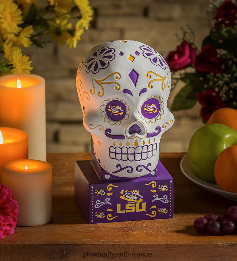 statue de crâne en sucre lsu Plow & Hearth 8642F6352 cour et jardin