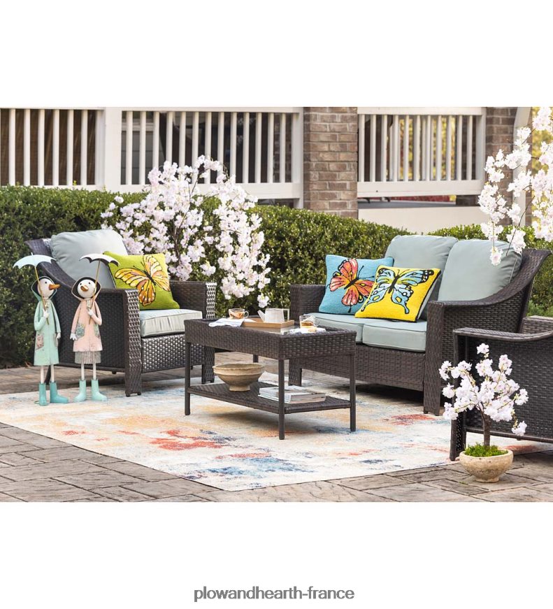 statue de jardin en forme de canard en métal - bleu Plow & Hearth 8642F6166 cour et jardin