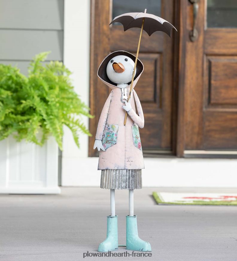 statue de jardin en forme de canard en métal - bleu Plow & Hearth 8642F6166 cour et jardin