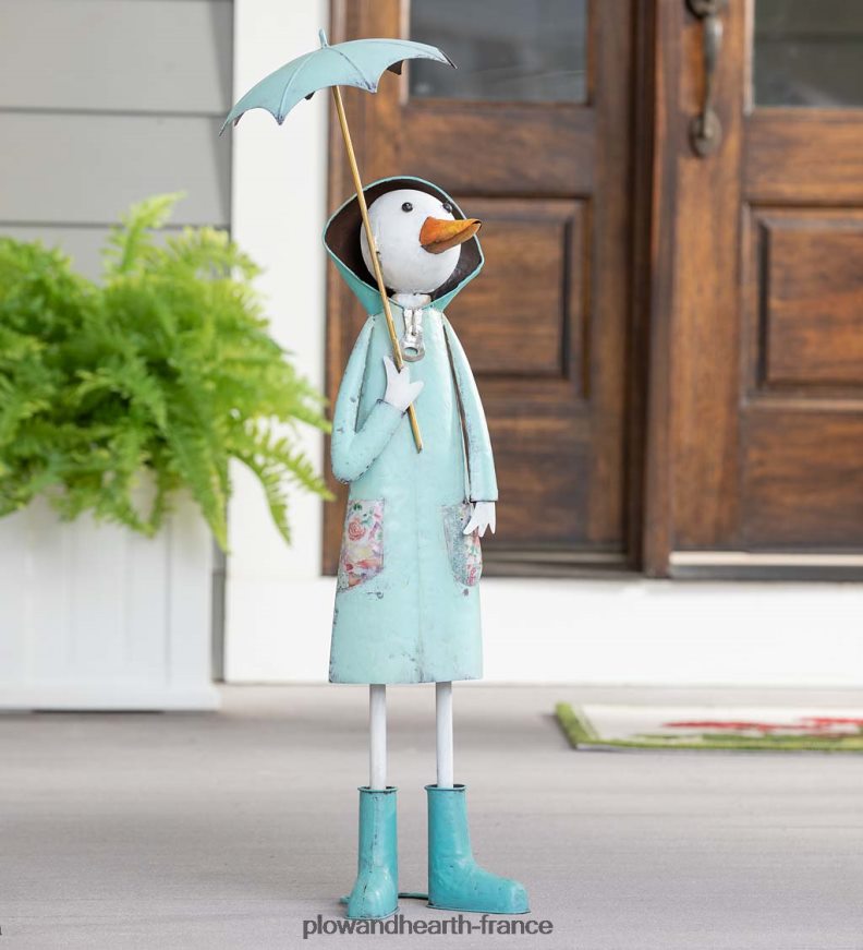 statue de jardin en forme de canard en métal - bleu Plow & Hearth 8642F6166 cour et jardin