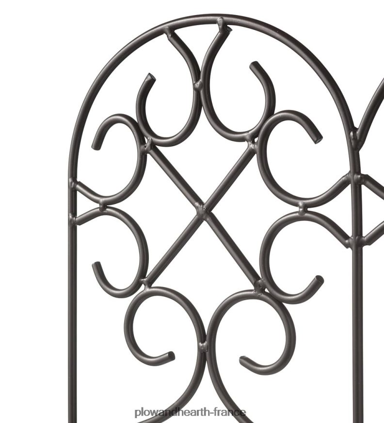 bordure en fer forgé à volutes avec piquets au sol et finition bronze à canon Plow & Hearth 8642F6670 cour et jardin