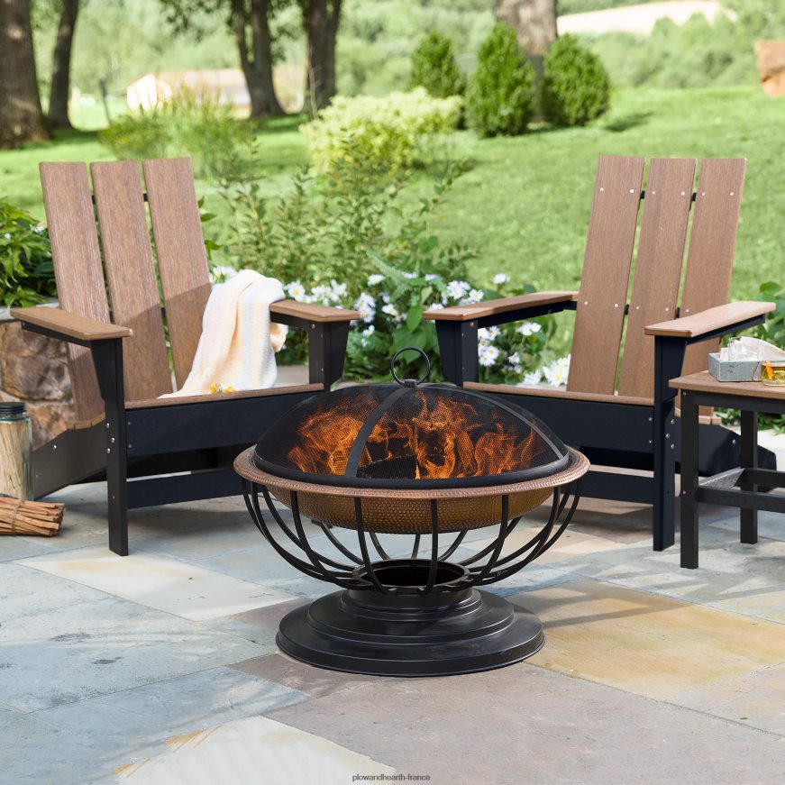 ensemble de sièges d'extérieur 3 pièces May River - gris côtier/blanc Plow & Hearth 8642F6683 cour et jardin