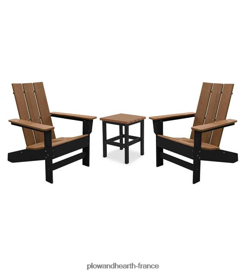 ensemble de sièges d'extérieur 3 pièces May River - gris côtier/blanc Plow & Hearth 8642F6683 cour et jardin