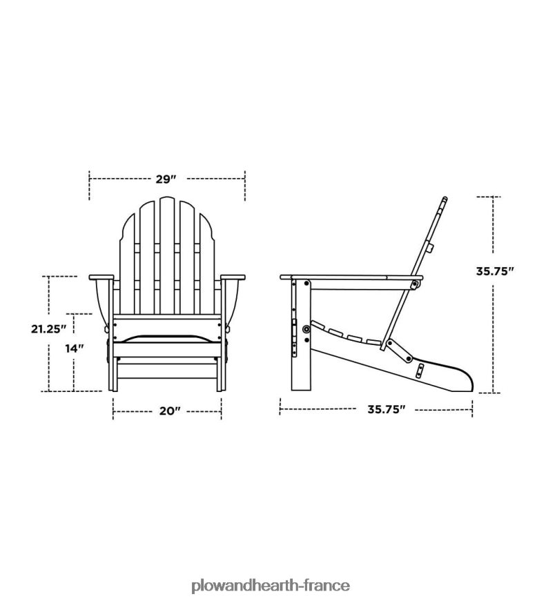 meubles Adirondack en poly-bois Plow & Hearth 8642F6677 cour et jardin