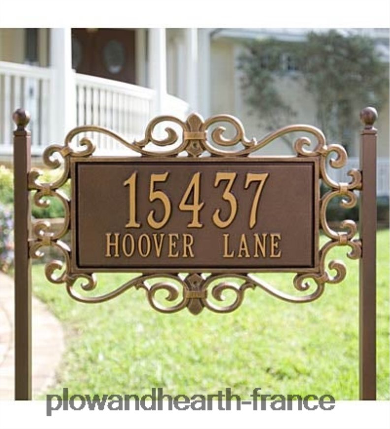 mears plaques murales et pelouses chantournées en fonte d'aluminium Plow & Hearth 8642F6709 cour et jardin