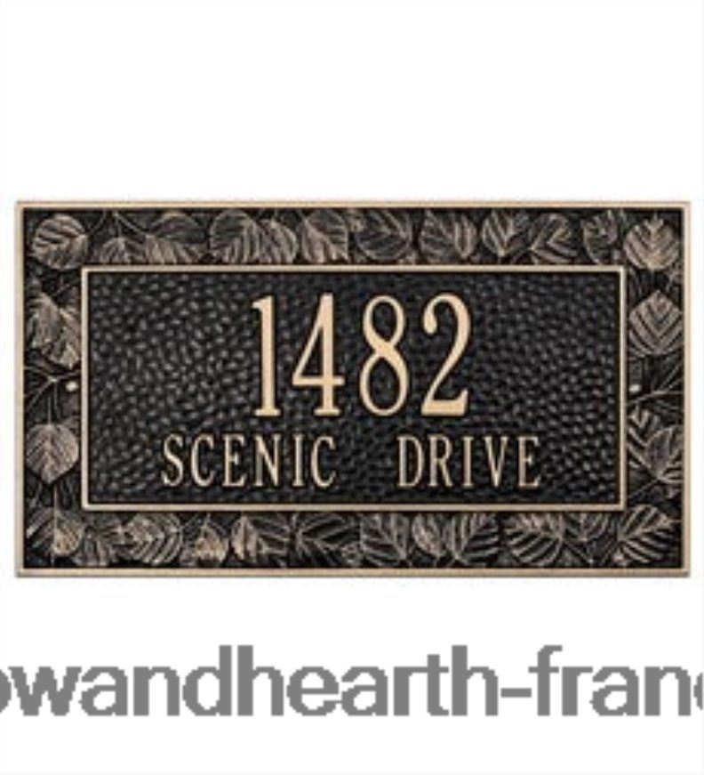 plaque d'adresse tremble personnalisée de fabrication américaine en fonte d'aluminium - noire Plow & Hearth 8642F6728 cour et jardin