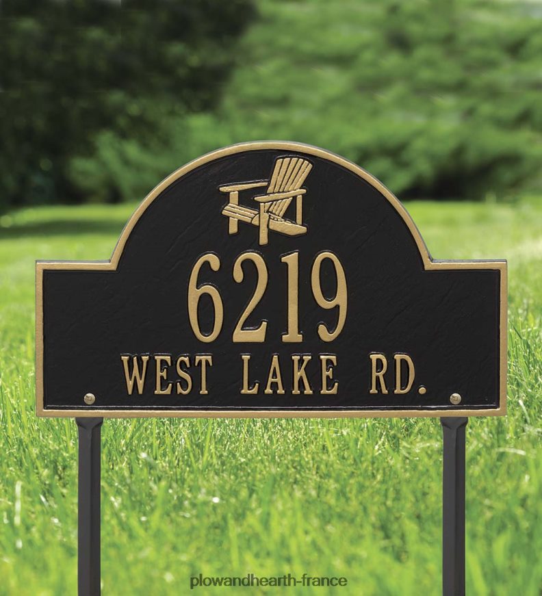 plaque de pelouse des Adirondacks - noir Plow & Hearth 8642F6713 cour et jardin