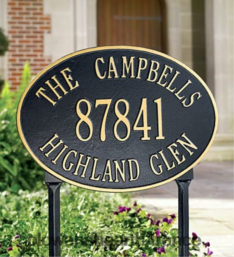 plaques d'adresse Plow & Hearth 8642F6716 cour et jardin