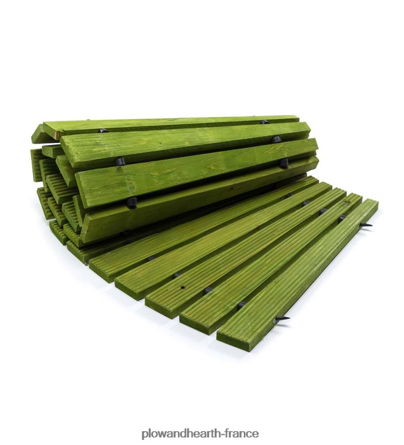 Allée en bois dur courbé vert déployable de 4'l Plow & Hearth 8642F6693 cour et jardin