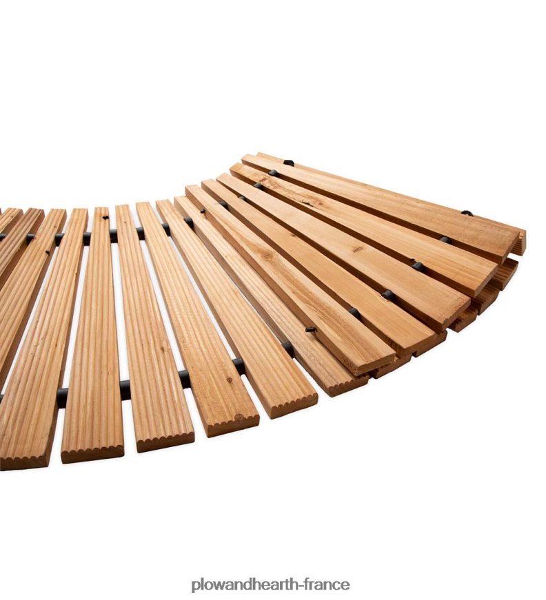 Allée en bois dur incurvée de 4 pi Plow & Hearth 8642F6687 cour et jardin