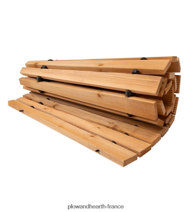 Allée en bois dur incurvée de 4 pi Plow & Hearth 8642F6687 cour et jardin