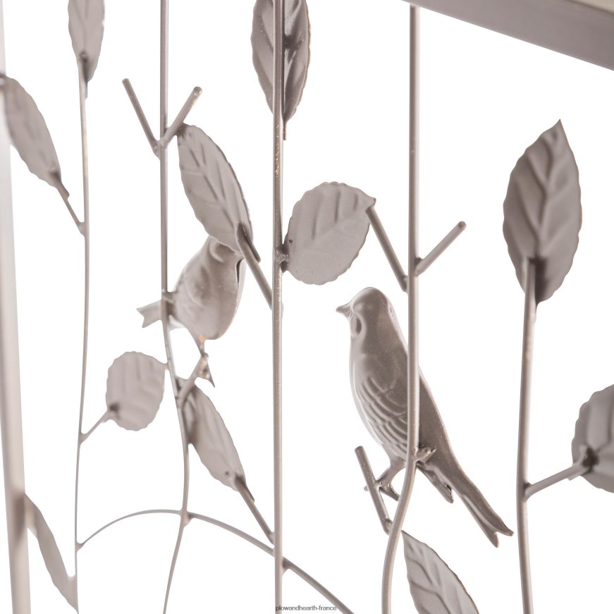 Tonnelle de jardin en métal avec oiseaux et feuilles avec portail Plow & Hearth 8642F6653 cour et jardin