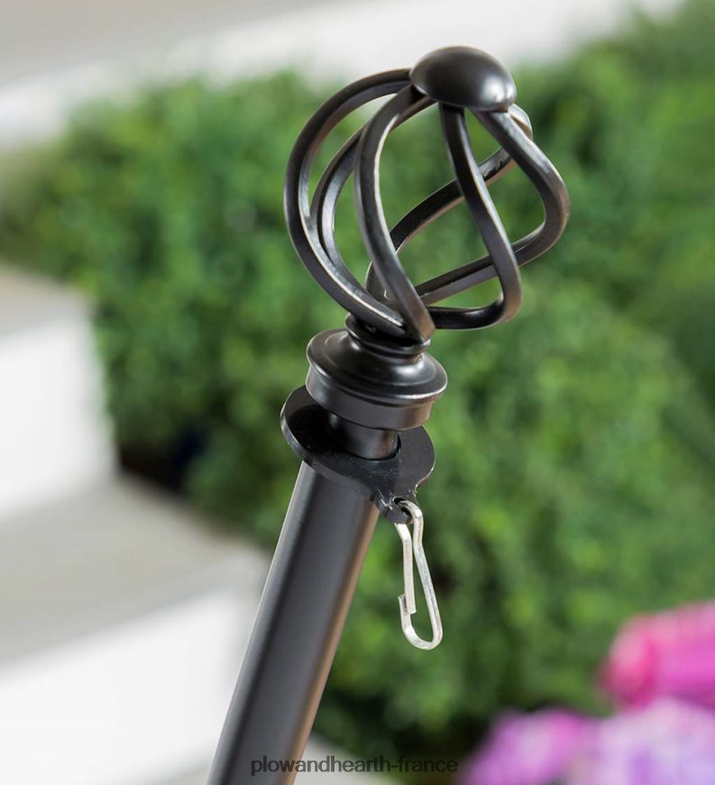 mât de drapeau de maison extensible en métal Plow & Hearth 8642F6646 cour et jardin