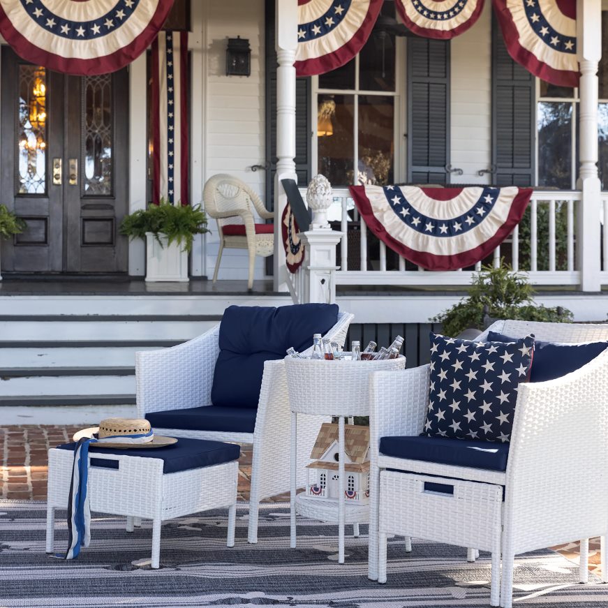 collection classique de banderoles en coton avec drapeau américain Plow & Hearth 8642F6539 cour et jardin