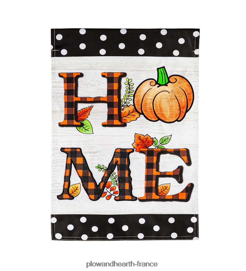 drapeau de jardin appliqué à la maison citrouille Plow & Hearth 8642F6594 cour et jardin