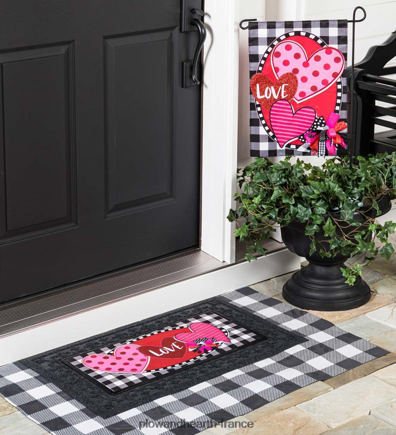 drapeau de jardin en applique coeurs et amour Plow & Hearth 8642F6566 cour et jardin