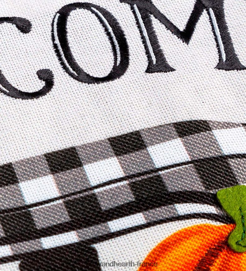 drapeau de jardin en toile de jute pour camion à carreaux de citrouille Plow & Hearth 8642F6616 cour et jardin