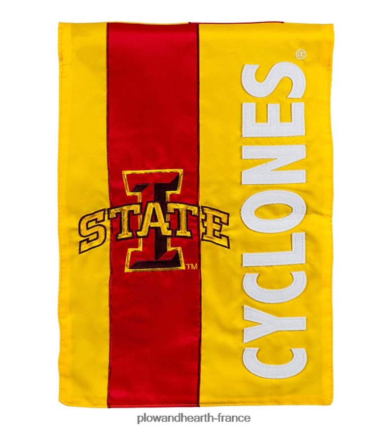 Drapeau de maison en applique de fierté d'équipe universitaire embelli double face - État de l'Iowa Plow & Hearth 8642F6634 cour et jardin