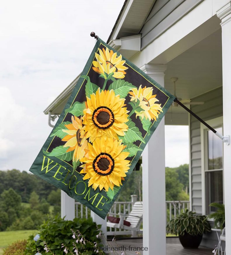 drapeau du domaine de bienvenue tournesol Plow & Hearth 8642F6621 cour et jardin