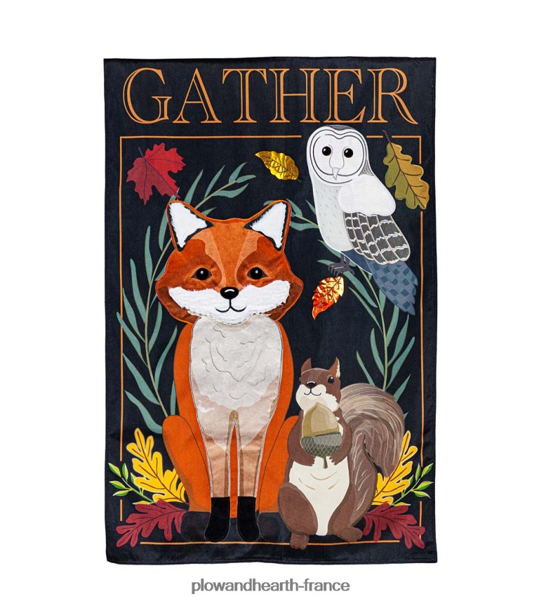 drapeau du domaine du renard et de ses amis Plow & Hearth 8642F6617 cour et jardin