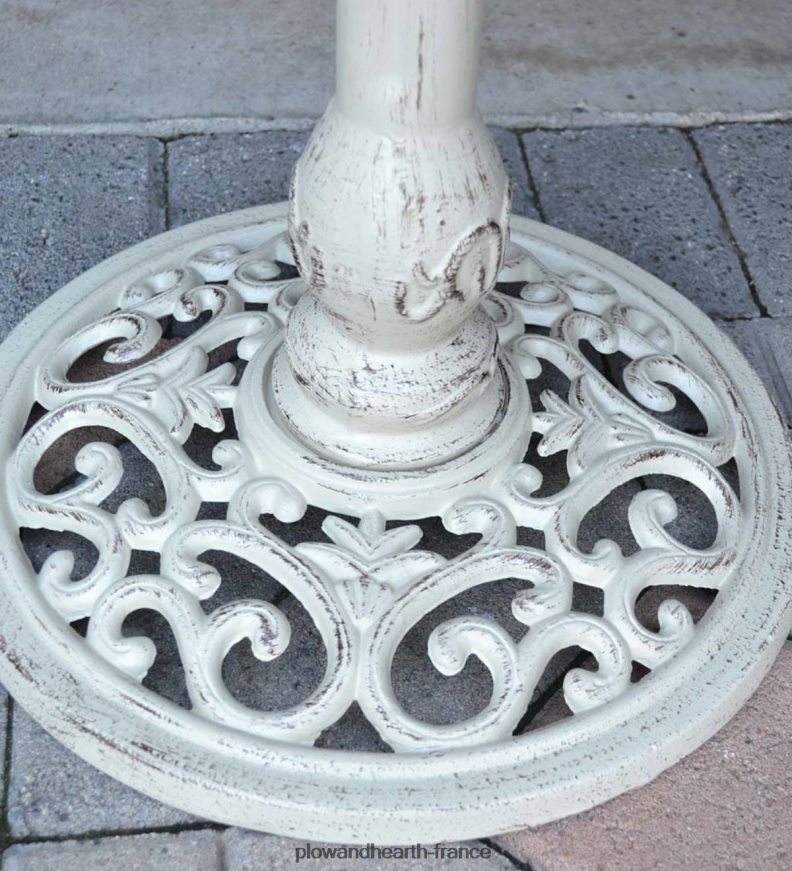 Bain d'oiseaux en métal avec lierre anglais - blanc vintage Plow & Hearth 8642F6835 cour et jardin