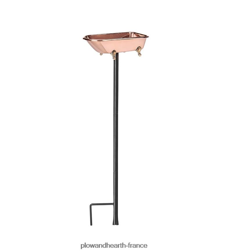 bain d'oiseaux splish splash, cuivre poli - cuivre Plow & Hearth 8642F6844 cour et jardin