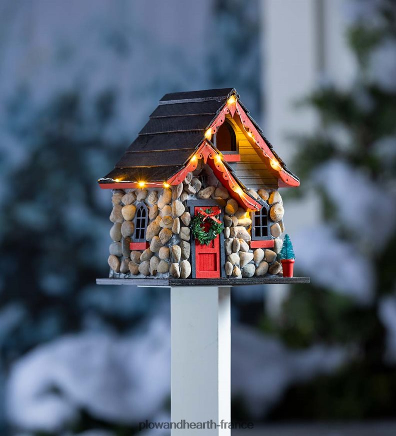 Nichoir de Noël éclairé Plow & Hearth 8642F6860 cour et jardin