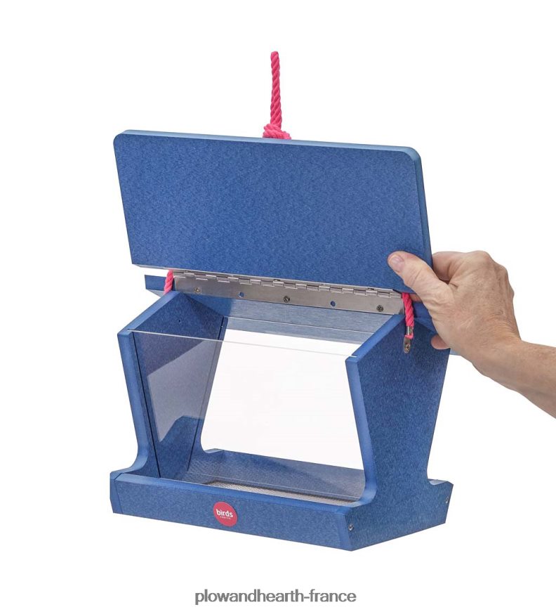 Mangeoire à oiseaux de style trémie en polybois recyclé coloré - jaune Plow & Hearth 8642F6748 cour et jardin