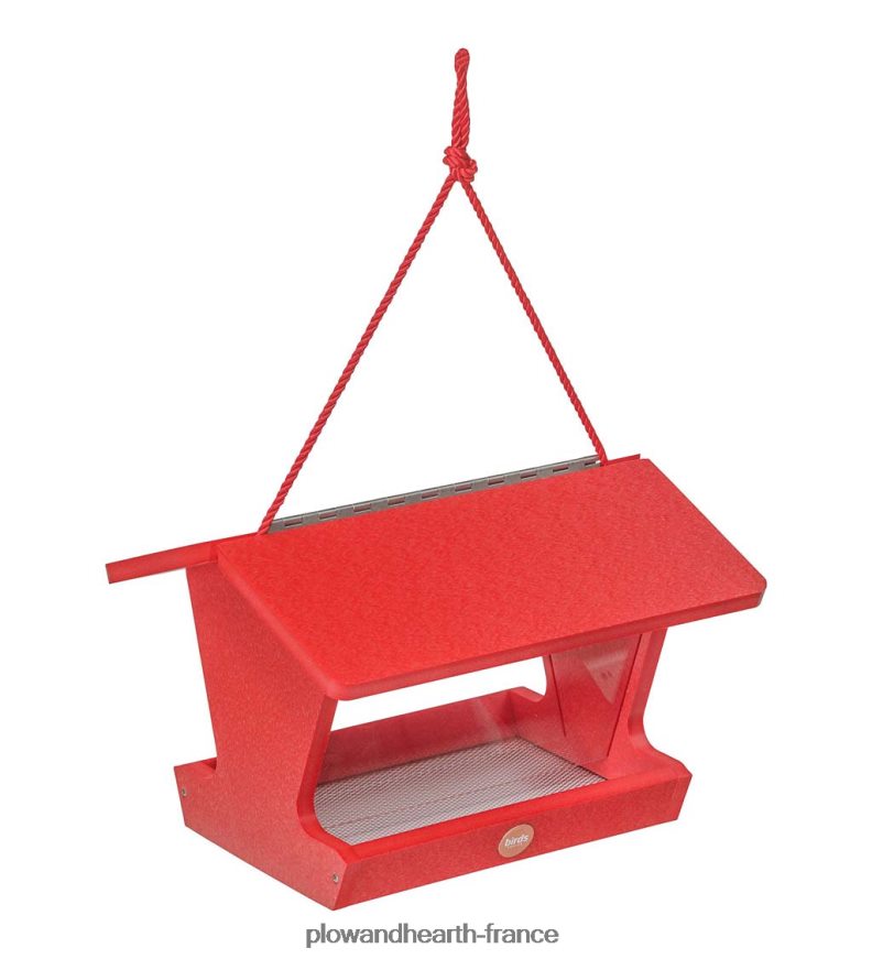 Mangeoire à oiseaux de style trémie en polybois recyclé coloré - jaune Plow & Hearth 8642F6748 cour et jardin