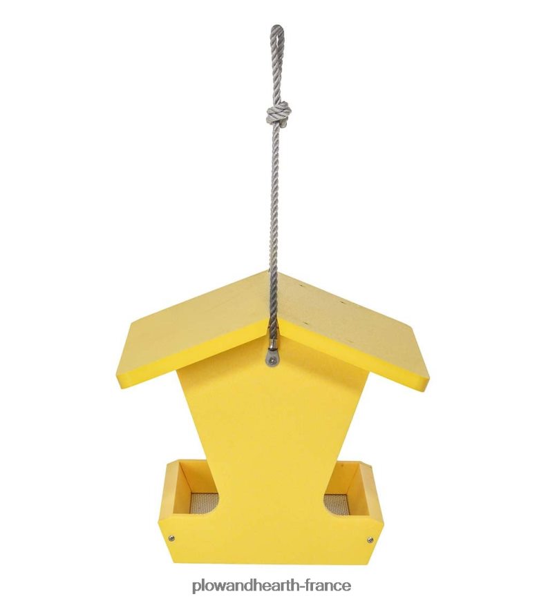 Mangeoire à oiseaux de style trémie en polybois recyclé coloré - jaune Plow & Hearth 8642F6748 cour et jardin