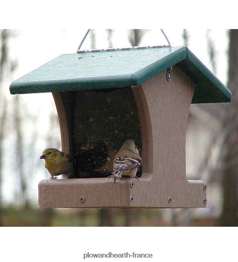 Mangeoire à oiseaux à trémie à 2 côtés en polybois recyclé Plow & Hearth 8642F6764 cour et jardin