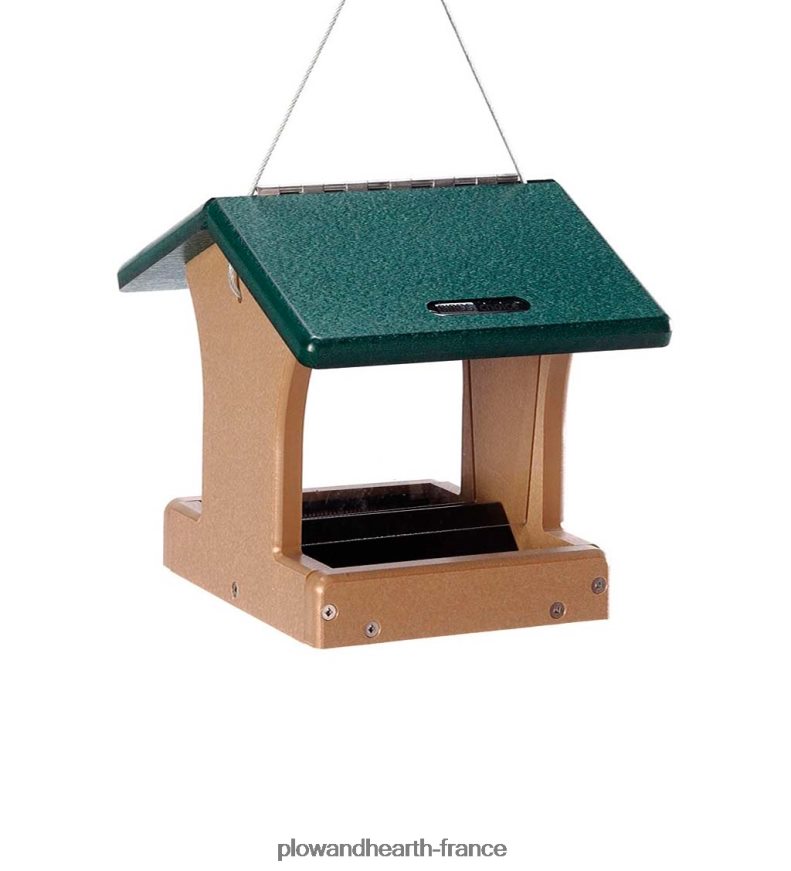 Mangeoire à oiseaux à trémie à 2 côtés en polybois recyclé Plow & Hearth 8642F6764 cour et jardin