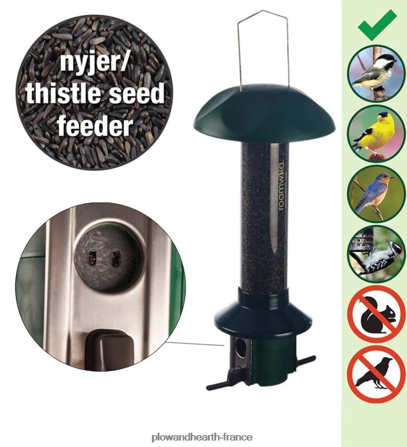 Mangeoire pour oiseaux Nyjer/chardon antiparasitaire pestoff Plow & Hearth 8642F6813 cour et jardin